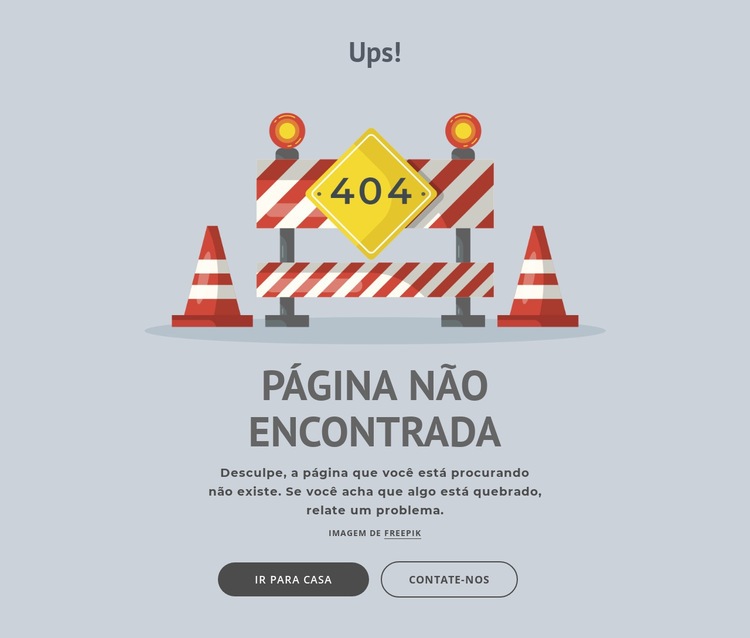 Página de erro 404 Construtor de sites HTML