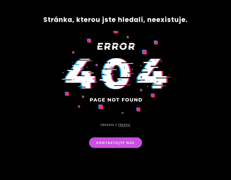 404 nebyla nalezena chybová zpráva Šablona CSS