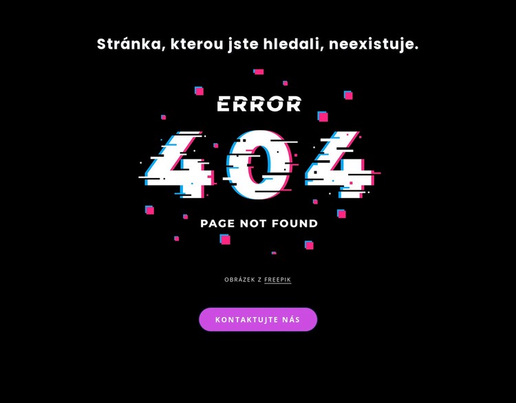 404 nebyla nalezena chybová zpráva Šablona