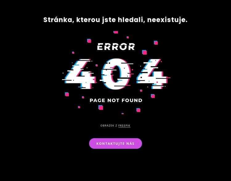404 nebyla nalezena chybová zpráva Šablona webové stránky