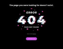 404 Not Found Error Message Landing Page Template