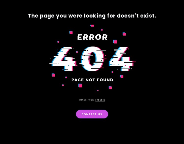 404 not found error message CSS Template