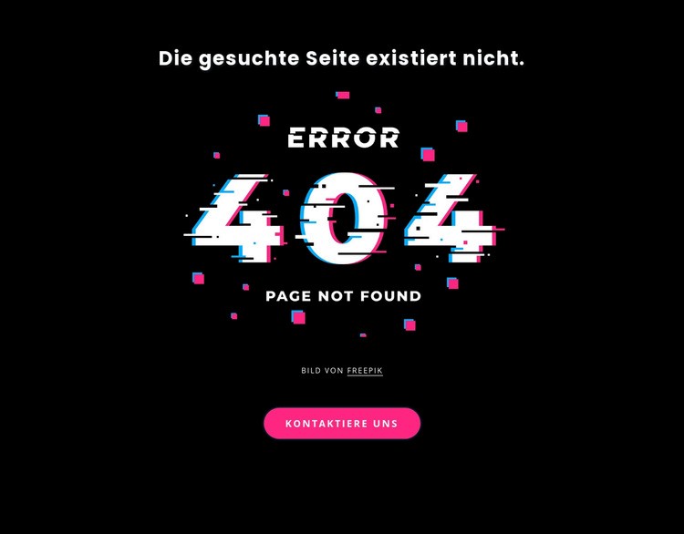 404 Fehlermeldung nicht gefunden Eine Seitenvorlage