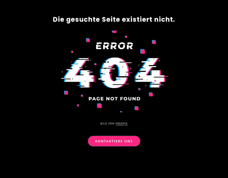 404 Fehlermeldung nicht gefunden HTML-Vorlage