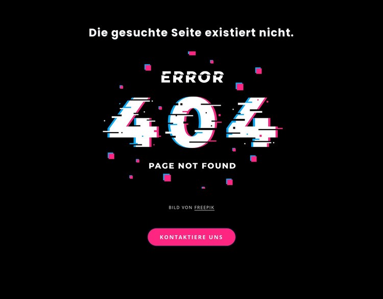 404 Fehlermeldung nicht gefunden HTML Website Builder