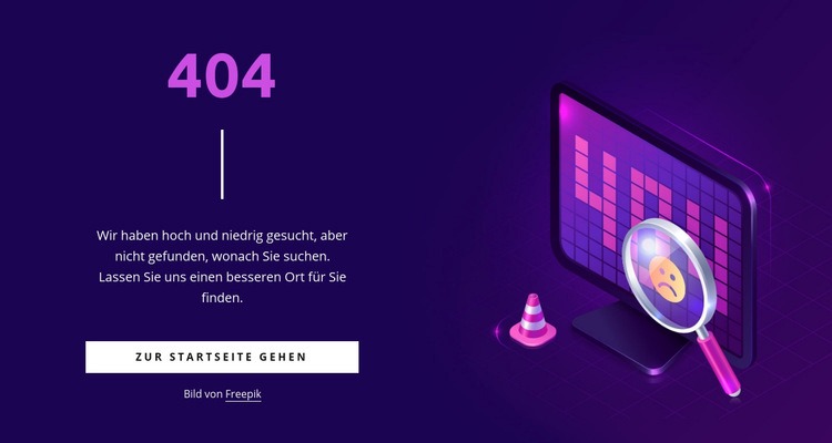 Benutzerdefinierte 404-Seite Landing Page