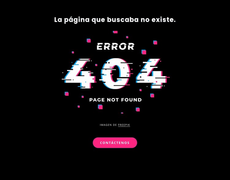 Mensaje de error 404 no encontrado Maqueta de sitio web