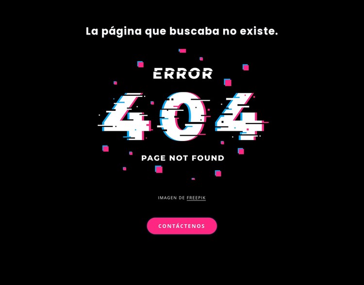 Mensaje de error 404 no encontrado Plantilla CSS