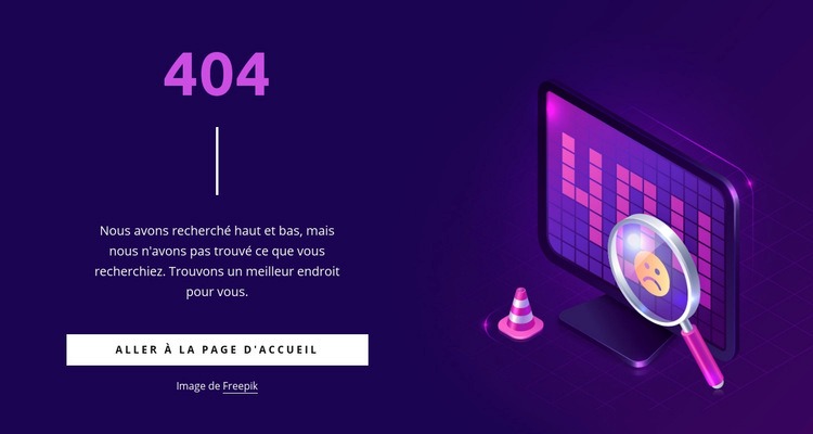 Page 404 personnalisée Créateur de site Web HTML