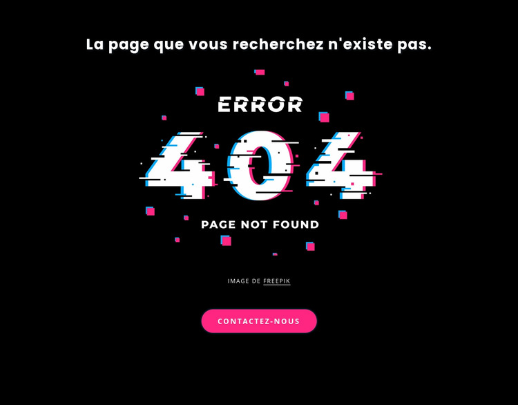Message d'erreur 404 introuvable Modèle Joomla