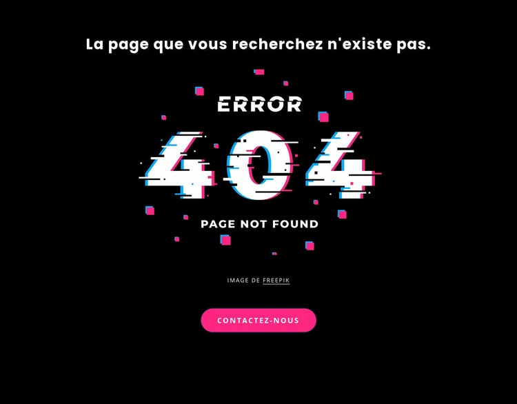 Message d'erreur 404 introuvable Modèle