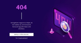 Egyedi 404 -Es Oldal - Reszponzív HTML-Sablon