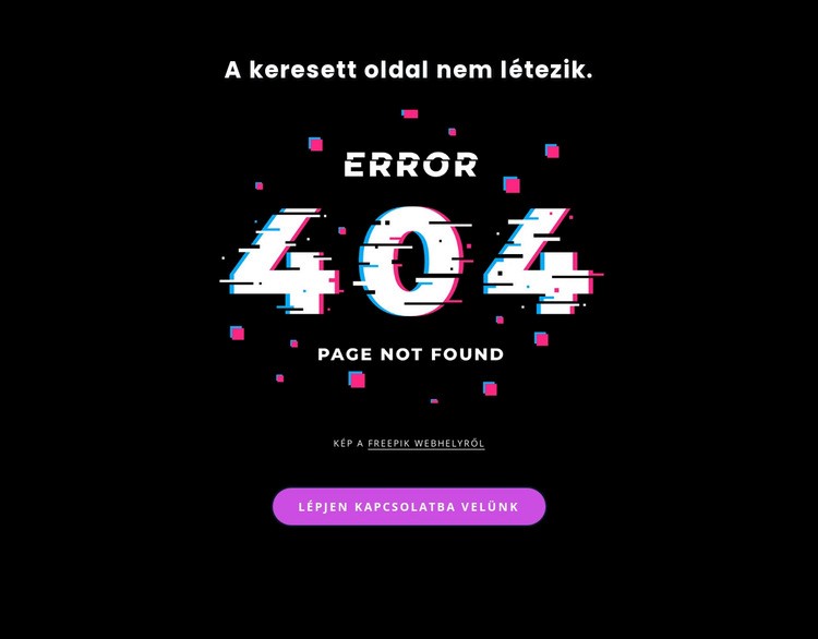 404 nem található hibaüzenet HTML Sablon