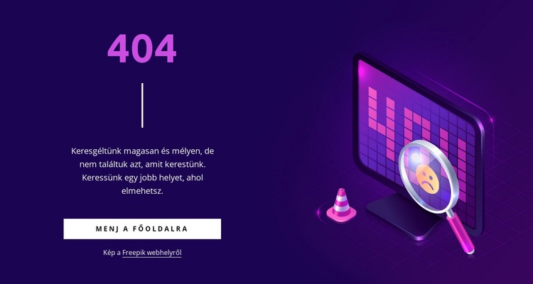 Egyedi 404 -es oldal Weboldal sablon