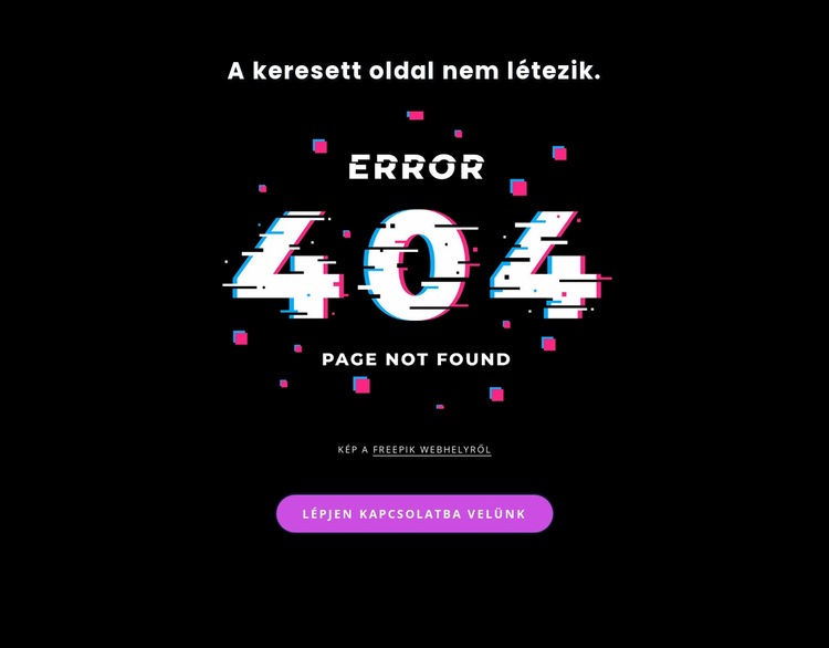 404 nem található hibaüzenet Weboldal sablon