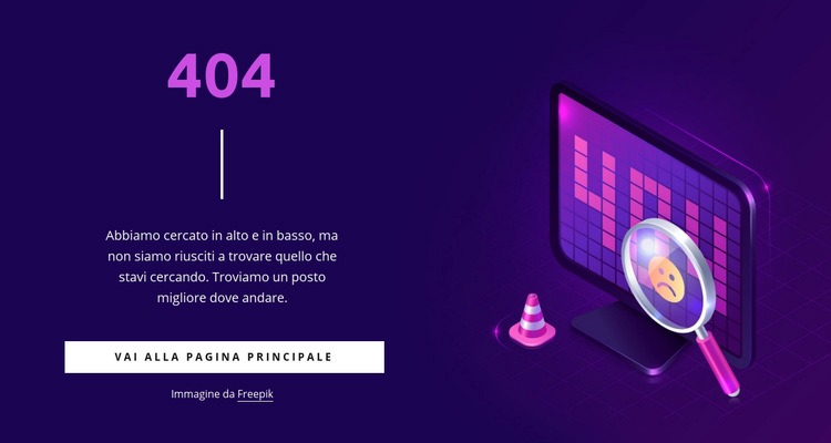 Pagina 404 personalizzata Costruttore di siti web HTML