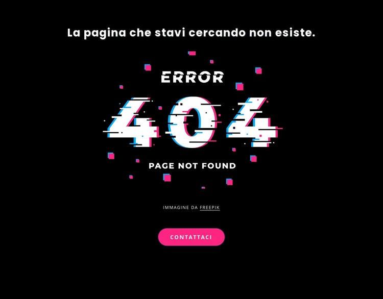 404 messaggio di errore non trovato Mockup del sito web