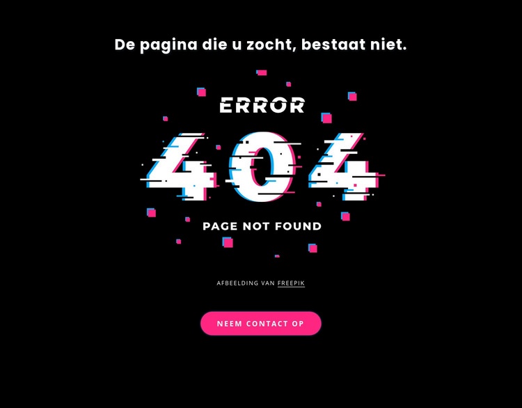 404 niet gevonden foutmelding Bestemmingspagina