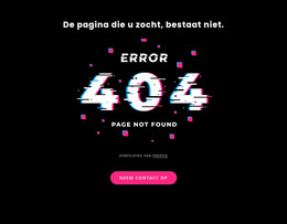 404 Niet Gevonden Foutmelding - HTML-Paginasjabloon