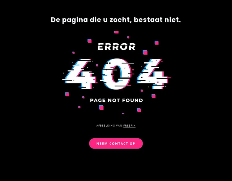 404 niet gevonden foutmelding Sjabloon voor één pagina