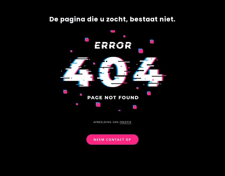 404 niet gevonden foutmelding Sjabloon