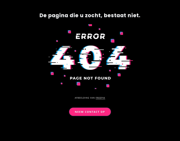 404 niet gevonden foutmelding Website sjabloon