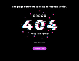 404 Not Found Error Message - Free Download One Page Template