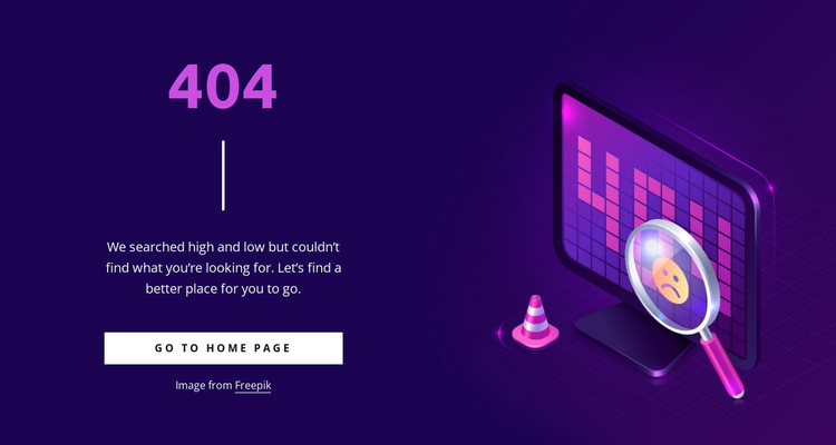 Custom 404 page One Page Template