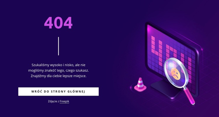 Niestandardowa strona 404 Szablony do tworzenia witryn internetowych