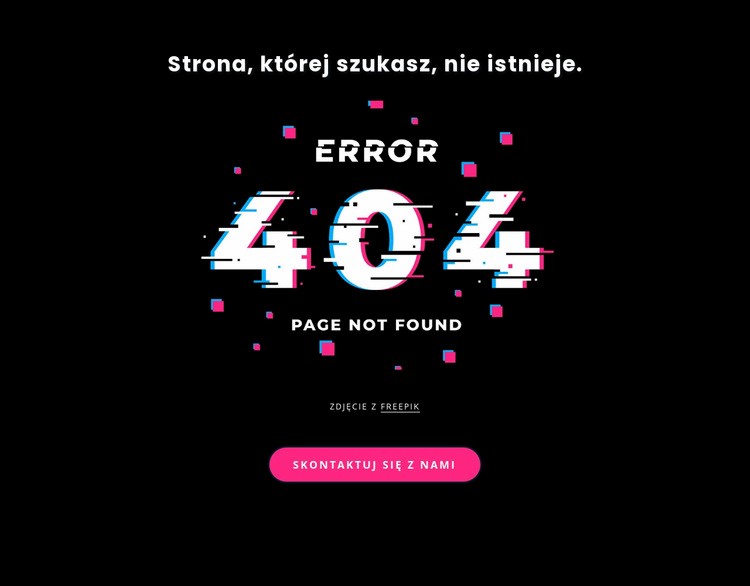 404 nie znaleziono komunikatu o błędzie Kreator witryn internetowych HTML
