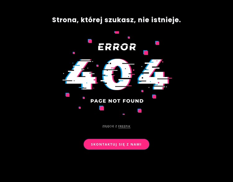 404 nie znaleziono komunikatu o błędzie Szablon CSS