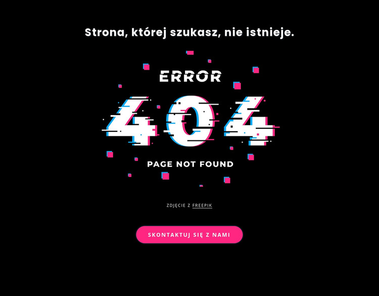 404 nie znaleziono komunikatu o błędzie Szablon HTML