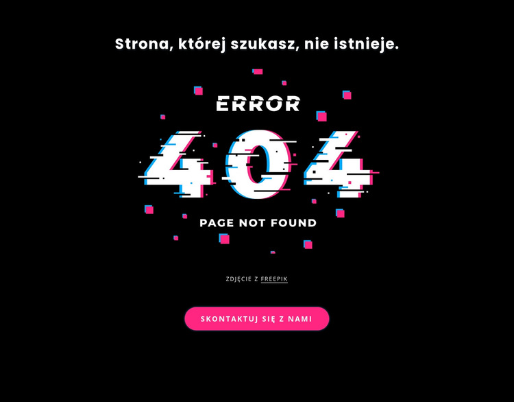 404 nie znaleziono komunikatu o błędzie Szablon witryny sieci Web