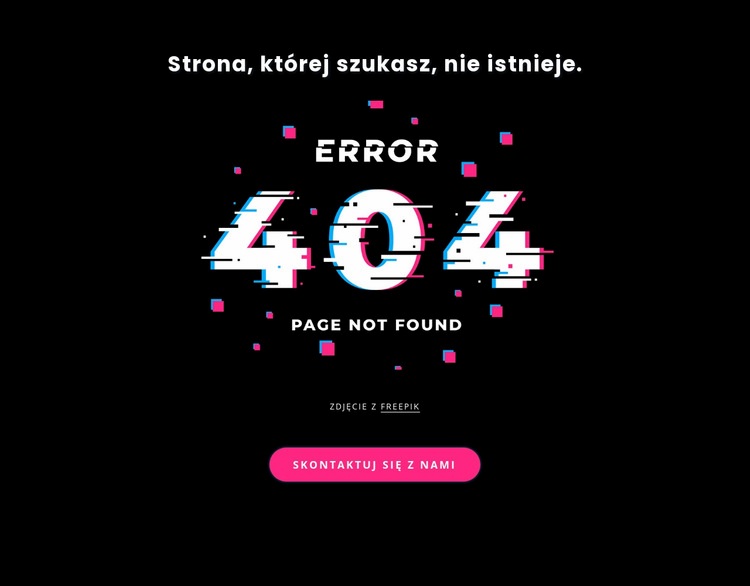 404 nie znaleziono komunikatu o błędzie Szablon jednej strony