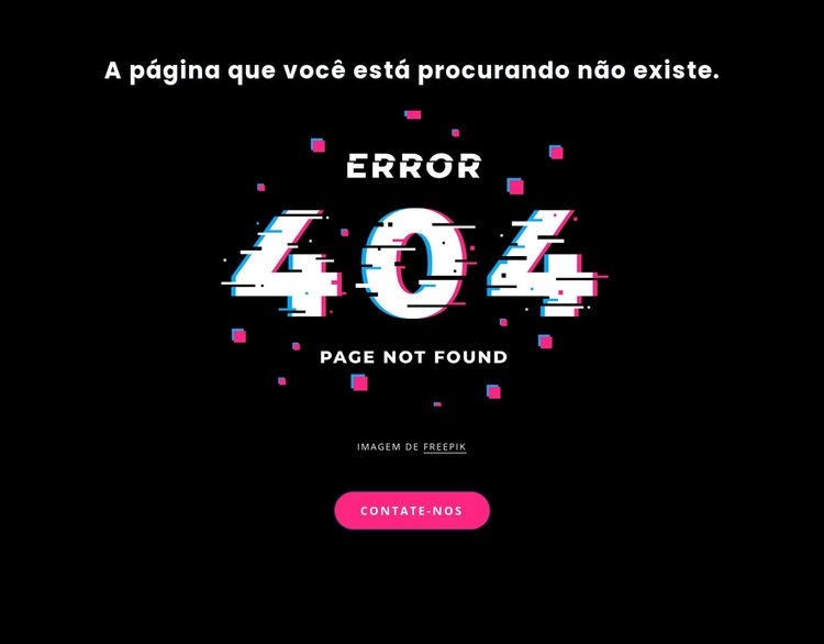 Mensagem de erro 404 não encontrada Modelos de construtor de sites