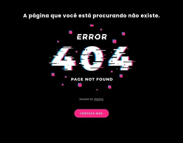 Mensagem de erro 404 não encontrada Template CSS