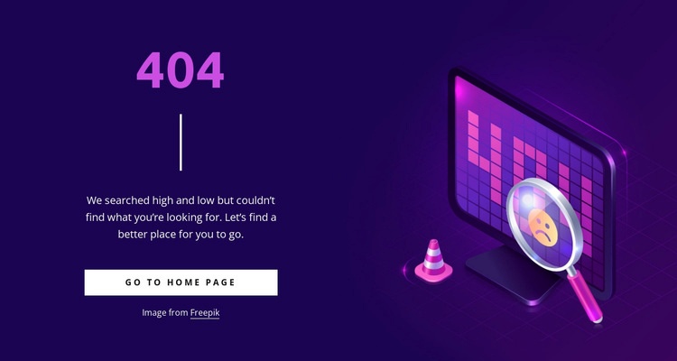 Anpassad 404 sida Html webbplatsbyggare