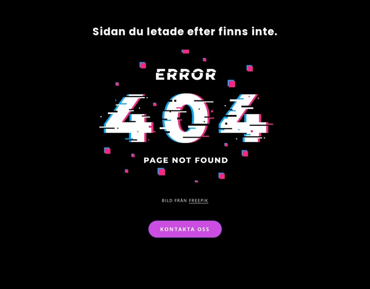 404 hittades inte felmeddelande CSS -mall