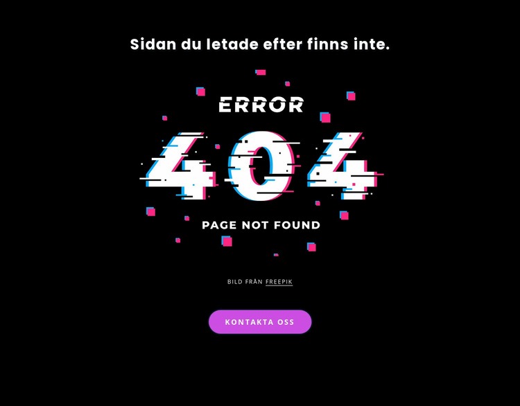 404 hittades inte felmeddelande Hemsidedesign