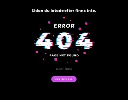 404 Hittades Inte Felmeddelande - HTML-Sidmall