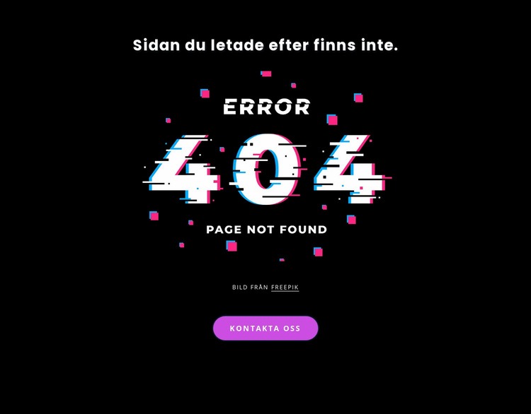 404 hittades inte felmeddelande HTML-mall