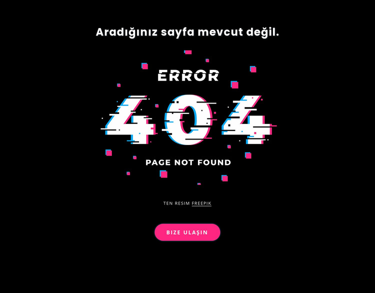 404 bulunamadı hata mesajı Joomla Şablonu