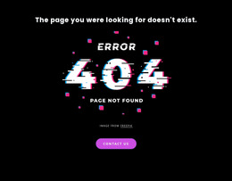 Free Website Mockup For 404 Not Found Error Message