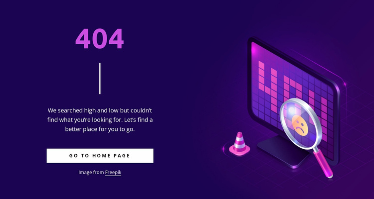 Custom 404 page Landing Page
