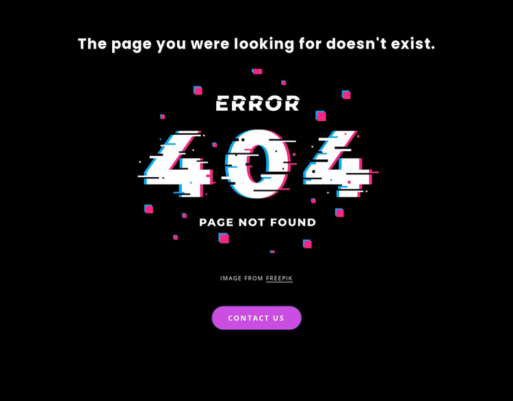404 not found error message Landing Page