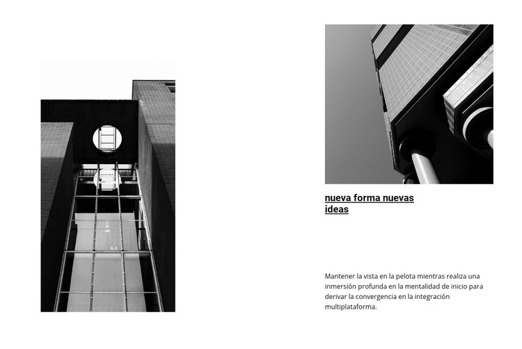 Fotografía en blanco y negro de arquitectura. Creador de sitios web HTML