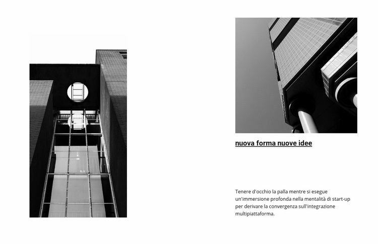 Fotografia in bianco e nero di architettura Mockup del sito web