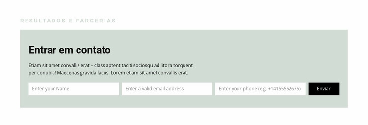 Formulário de contato em segundo plano Modelo HTML5