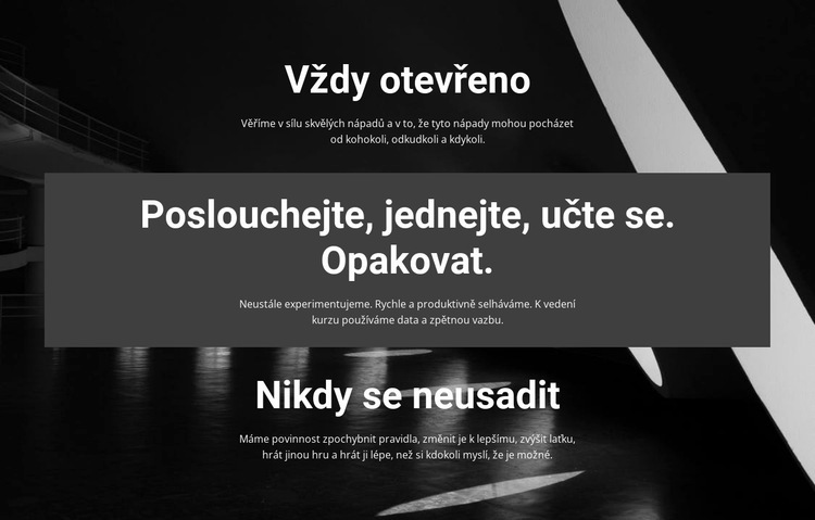 Seznam pracovních výhod Šablona HTML