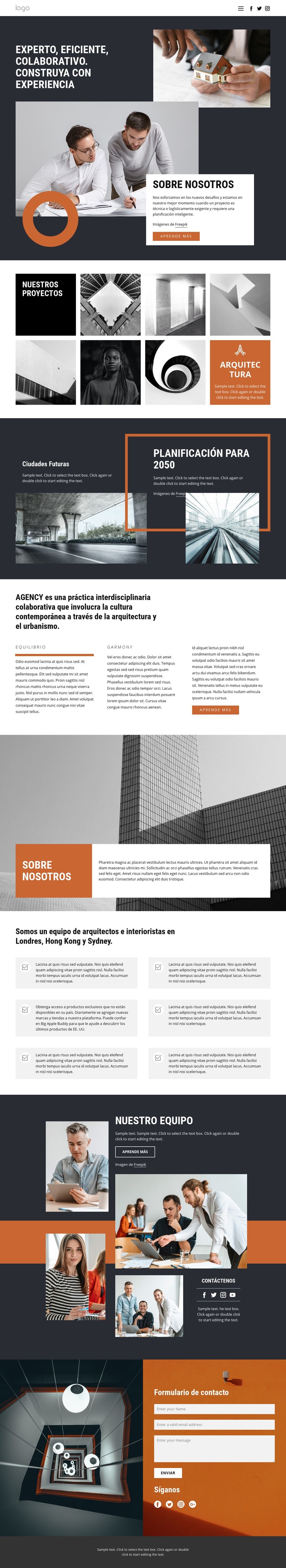 Grupo de diseño de arquitectos Maqueta de sitio web